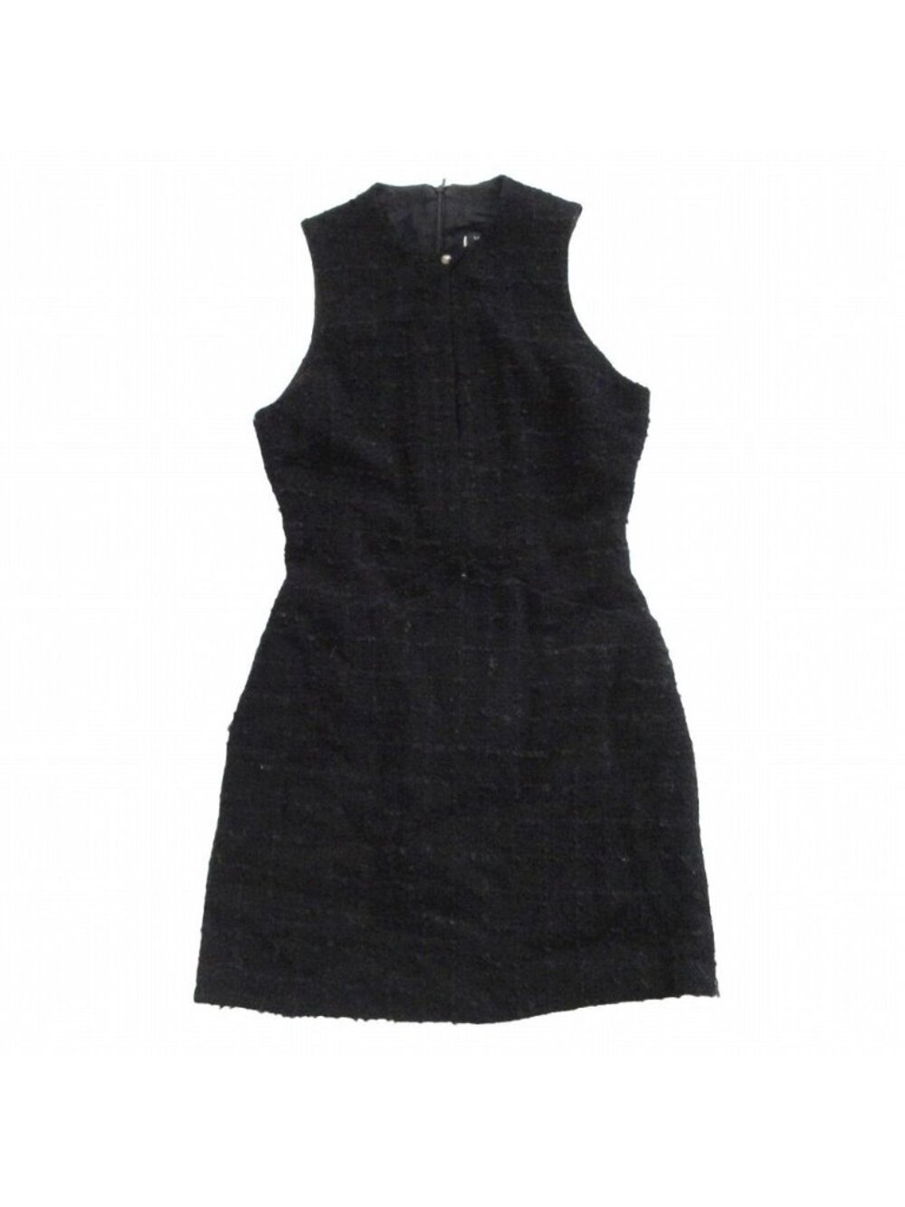 Versace Versus Dress Tweed Front Slit Sleeveless Black 40